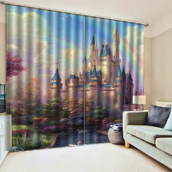Rainbow Castle 2 Panels/Set Window Curtain Block out Fabric Drapes Darkening Thermal Insulate Bedroom 
Rainbow Castle 2 Panels/Set Window Curtain Block out Fabric Drapes Darkening Thermal Insulate Bedroom