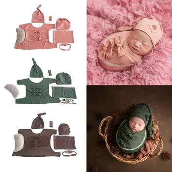 KLV 1Set Baby Soft Wrap Top Knot Hat Headband Pillow Newborn Photo Props Infant Shooting Outfits Costume Set for Boys Girls Gift
KLV 1Set Baby Soft Wrap Top Knot Hat Headband Pillow Newborn Photo Props Infant Shooting Outfits Costume Set for Boys Girls Gift