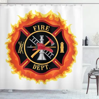 Fire Department with Ladder Public Service Essential Tools of Firefighters Cloth Fabric Bathroom Decor
Fire Department with Ladder Public Service Essential Tools of Firefighters Cloth Fabric Bathroom Decor