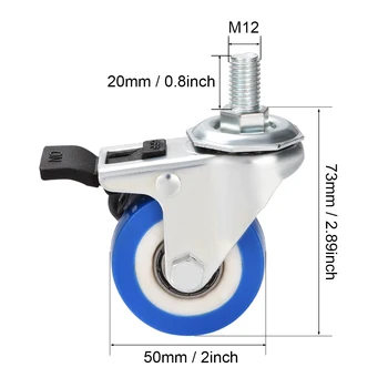 uxcell Swivel Caster Wheels PU Caster 2 Inch Dia Blue Wheel M12 x 20mm Threaded Stem with Brake , 132lb Capacity
uxcell Swivel Caster Wheels PU Caster 2 Inch Dia Blue Wheel M12 x 20mm Threaded Stem with Brake , 132lb Capacity