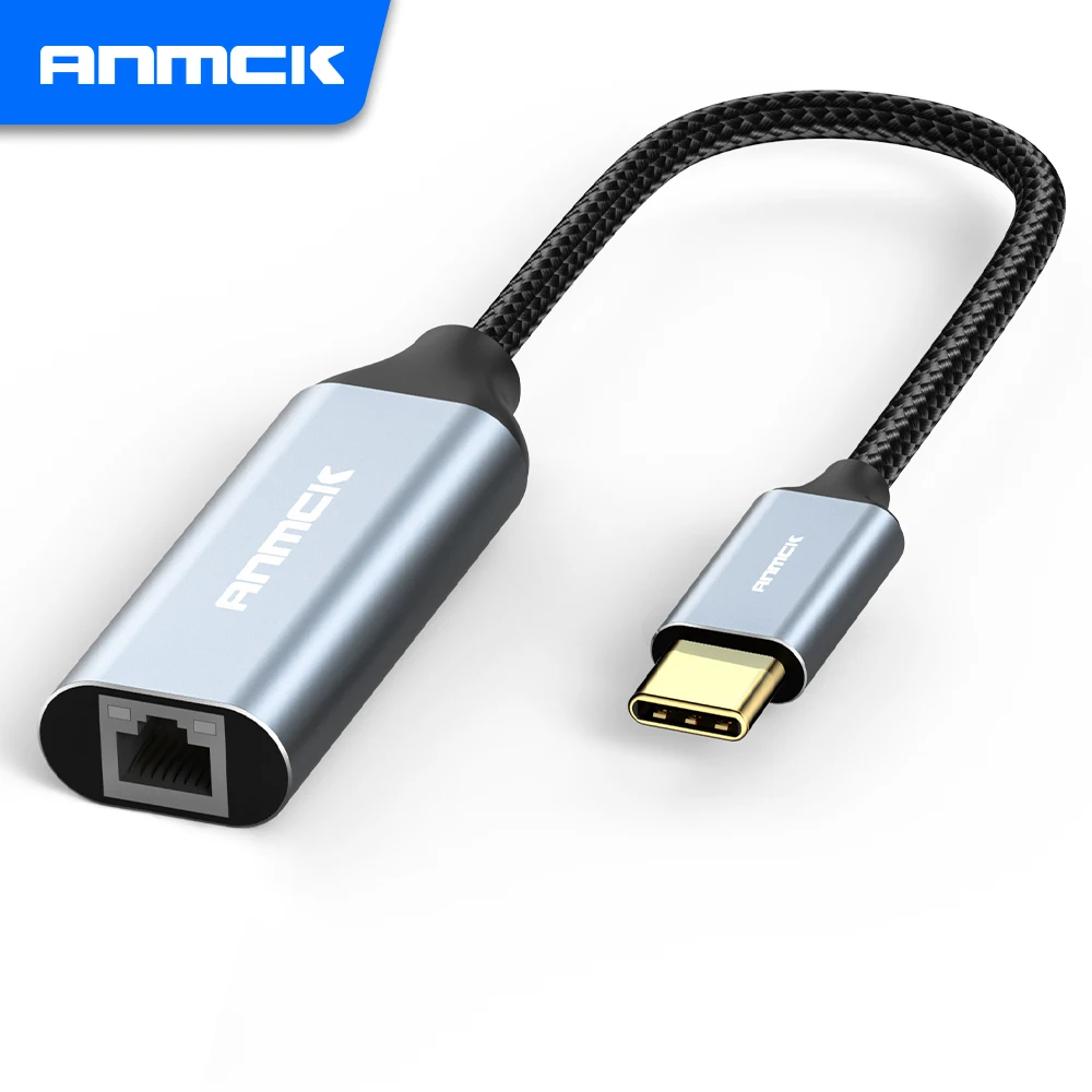 Anmck Type C to RJ45 Adapter 1000Mbps Thunderbolt 3 to Ethernet Adaptor Connecter For MacBook Pro/Air USB Ethernet Network Card
Anmck Type C to RJ45 Adapter 1000Mbps Thunderbolt 3 to Ethernet Adaptor Connecter For MacBook Pro/Air USB Ethernet Network Card