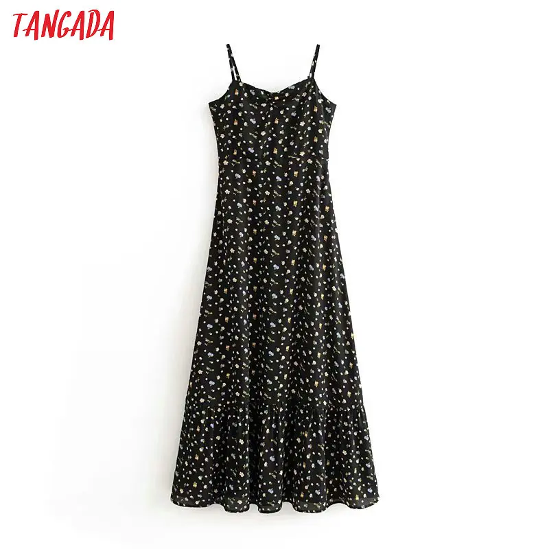 Tangada fashion women flowers print maxi dress strap adjust sleeveless female summer long Dress Vestidos 3D07
Tangada fashion women flowers print maxi dress strap adjust sleeveless female summer long Dress Vestidos 3D07