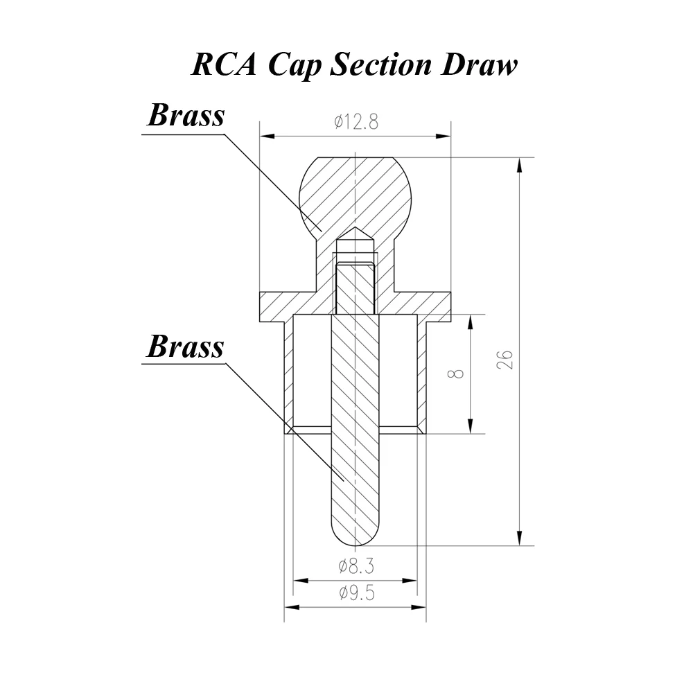 Позолоченные RCA Кепки Plug короткого разъем электрической цепи Phono Экранирование