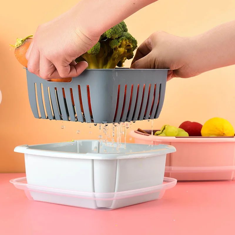 Multifunctional Plastic Vegetable Drainer Organizer Container Fruit Drain Basket Storage Box Kitchen Refrigerator Storage Box
Multifunctional Plastic Vegetable Drainer Organizer Container Fruit Drain Basket Storage Box Kitchen Refrigerator Storage Box