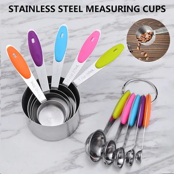 10pcs Multifunction Measuring Cups Spoons Teaspoon Silicone Handle Stainless Steel 1.25ml-240ml Kitchen Measuring Tools
10pcs Multifunction Measuring Cups Spoons Teaspoon Silicone Handle Stainless Steel 1.25ml-240ml Kitchen Measuring Tools