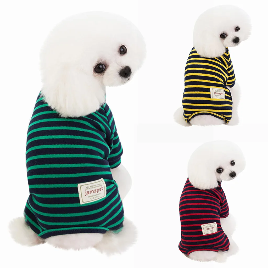 Pet Winter Stripe Color Bottoming Dog Costumes Cat Clothes Vest Shirt Household Family Home Accessories Dropshipping New | Дом и сад