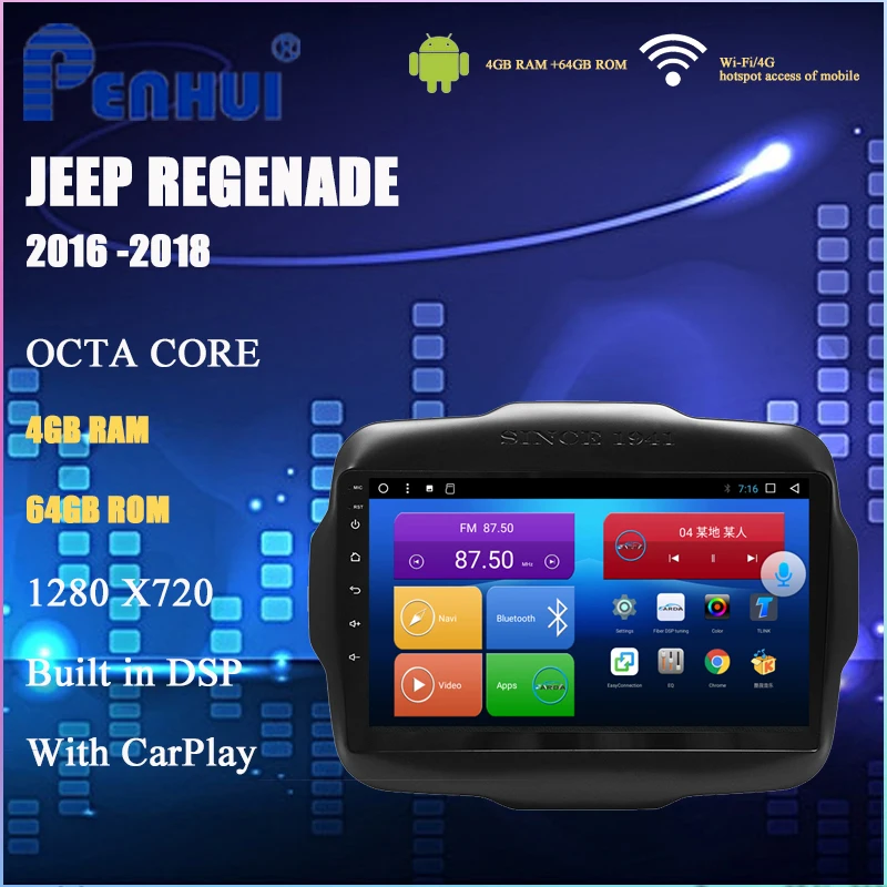 Car DVD for Jeep Regenade (2016-2018) Car Radio Multimedia Video Player Navigation GPS Android 10.0 double din
Car DVD for Jeep Regenade (2016-2018) Car Radio Multimedia Video Player Navigation GPS Android 10.0 double din