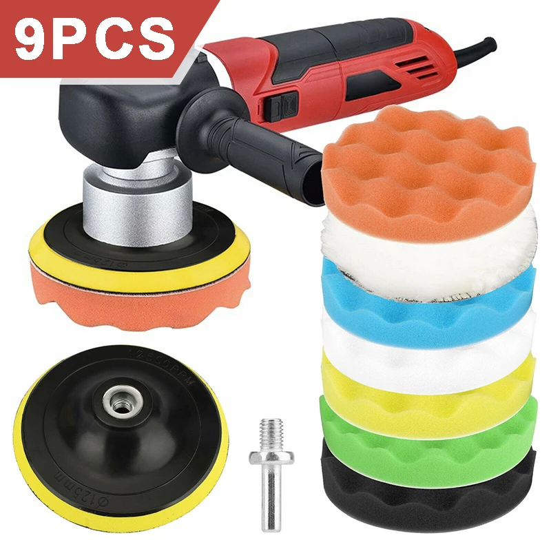 9pcs 5'' Car Buffing Sponge Pad Thread Backing Pad Sponge Foam Polishing Pads Woolen Buffer For Drill Polisher Cleaning Tools
9pcs 5'' Car Buffing Sponge Pad Thread Backing Pad Sponge Foam Polishing Pads Woolen Buffer For Drill Polisher Cleaning Tools