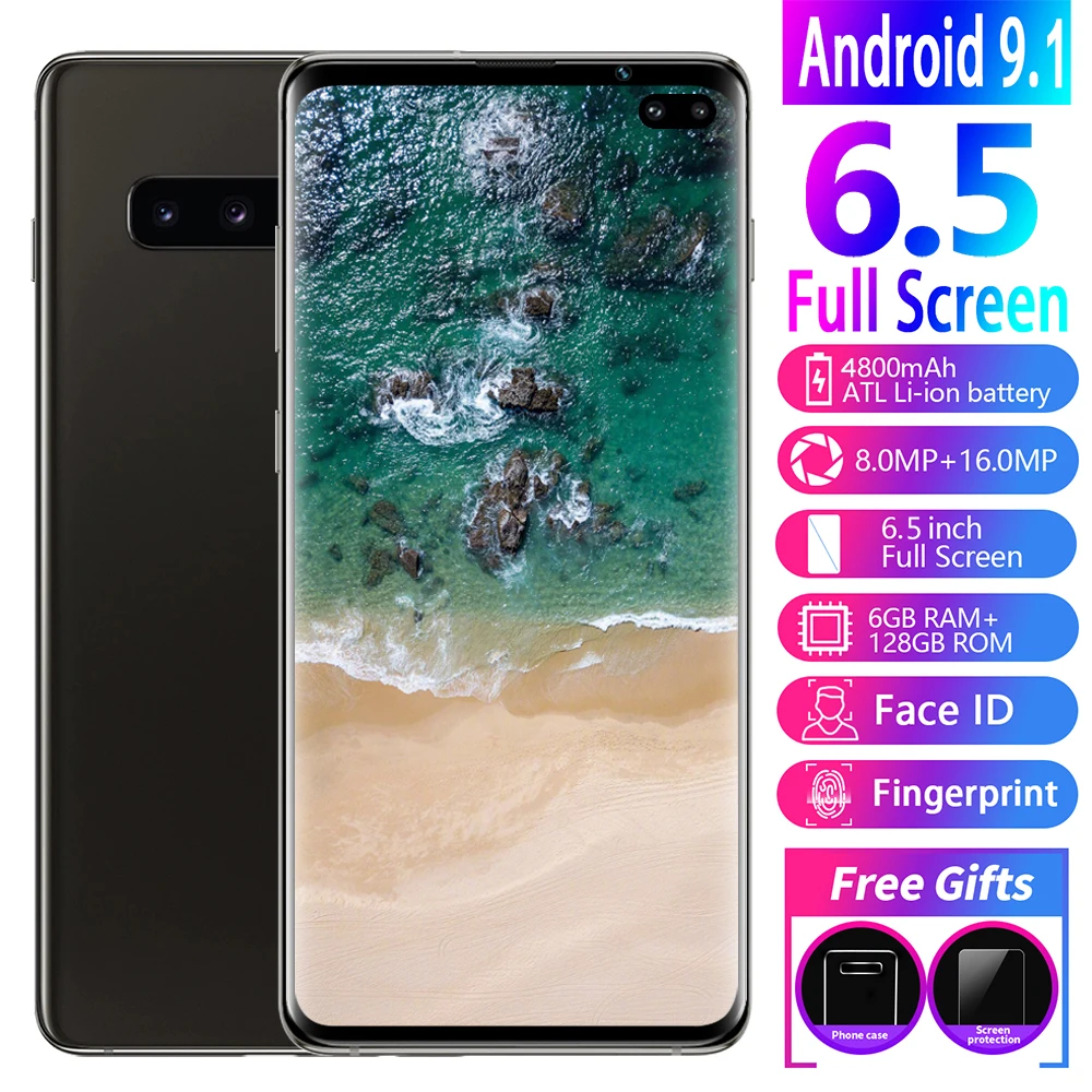 Smartphone S10+ 6.5" Cellphones Android Fingerprint Face Unlock Dual Camera 4G 3G Smart Mobile Cell Phone Global Version
Smartphone S10+ 6.5" Cellphones Android Fingerprint Face Unlock Dual Camera 4G 3G Smart Mobile Cell Phone Global Version