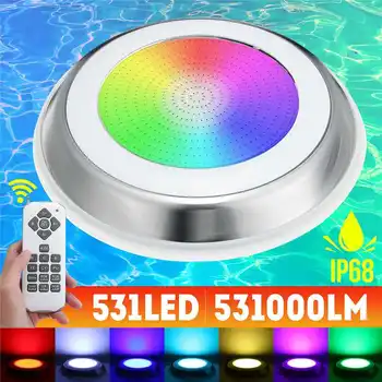 DC12V 55W RGB Swimming Pool Light 531LED Underwater Lamp IP68 Waterproof LED Light Multi-Color Zwembad Lamp with Remote Control
DC12V 55W RGB Swimming Pool Light 531LED Underwater Lamp IP68 Waterproof LED Light Multi-Color Zwembad Lamp with Remote Control