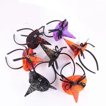 

Halloween Decoration Horror Headband Scary Pumpkin Ghost Bat Spider Web Top Hat Head Wear Props Party Supplies Event
