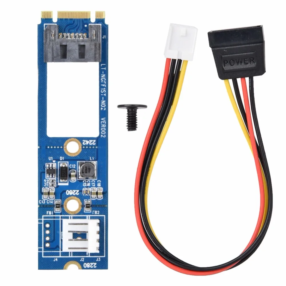 M2 TO SATA M.2 NGFF SATA to 7Pin SATA Horizontal Converter Adapter Card Expansion Card+4Pin Power Cable for WinXP Win7 Win8
M2 TO SATA M.2 NGFF SATA to 7Pin SATA Horizontal Converter Adapter Card Expansion Card+4Pin Power Cable for WinXP Win7 Win8