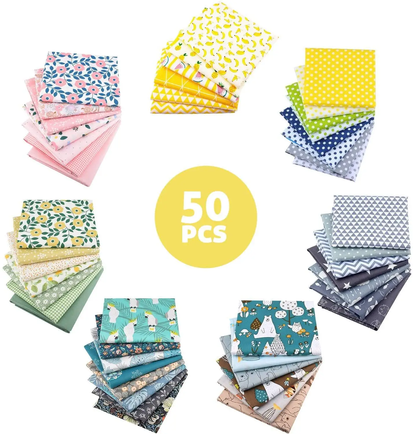 50 Patterns 25cmx25cm Cotton Fabric Printed Cloth Sewing Quilting Fabrics for Patchwork Needlework DIY Handmade Material
50 Patterns 25cmx25cm Cotton Fabric Printed Cloth Sewing Quilting Fabrics for Patchwork Needlework DIY Handmade Material