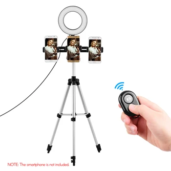 Three-Phone Live Streaming Lighting 6.3" USB Ring Video Light 110cm Tripod +BT Remote Control for Video Shooting Selfie Vlogging
Three-Phone Live Streaming Lighting 6.3" USB Ring Video Light 110cm Tripod +BT Remote Control for Video Shooting Selfie Vlogging