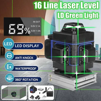 Laser Level 16 Lines 3D Self-Leveling 360 Horizontal And Vertical Cross Super Powerful Green Laser Beam Line
Laser Level 16 Lines 3D Self-Leveling 360 Horizontal And Vertical Cross Super Powerful Green Laser Beam Line