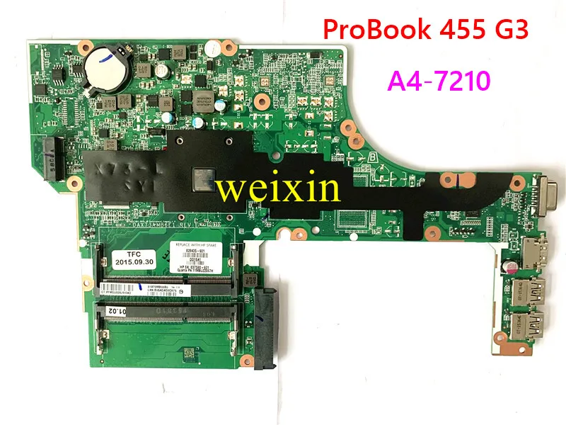 828435-601 для HP ProBook 455 G3 материнская плата A4-7210 DAX73AMB6E1 полностью протестированная
