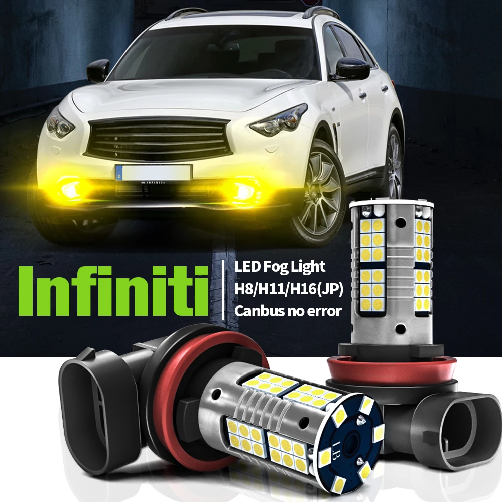 

2pcs LED Fog Light Blub Lamp Canbus H8 H11 For Infiniti G25 G37 Q40 Q45 Q60 Q70 QX50 QX56 QX60 QX80 QX70 2014 2015 2016 2017