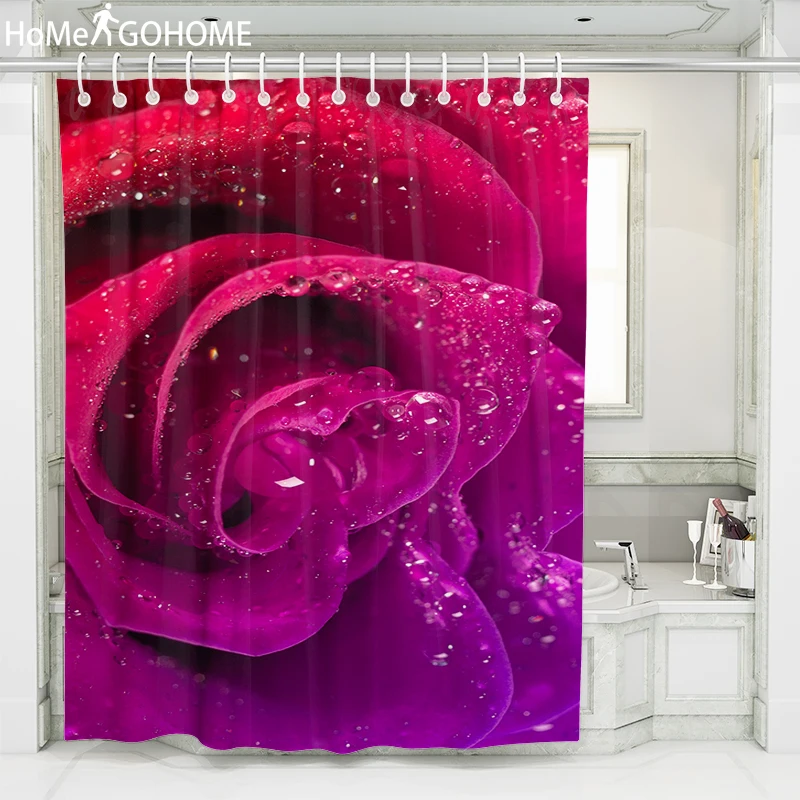Waterproof Bath Shower Curtains 3d Rose Flowers Custain for Bathroom Polyester Bath Screen Clear Water Drops Home Decoration
Waterproof Bath Shower Curtains 3d Rose Flowers Custain for Bathroom Polyester Bath Screen Clear Water Drops Home Decoration