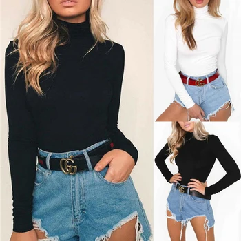 2020 Sexy Women Long Sleeve Turtleneck Solid Color Slim Fit Club Casual Black/White Bodysuits Rompers Leotard
2020 Sexy Women Long Sleeve Turtleneck Solid Color Slim Fit Club Casual Black/White Bodysuits Rompers Leotard