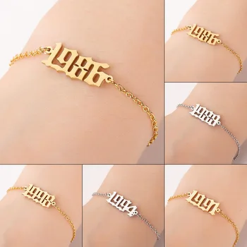 year bracelets 1990 to 2020 Birth Year Number Charm Bracelet Stainless Steel Gold Color Bangle Women Birthday Fashion Jewelry
year bracelets 1990 to 2020 Birth Year Number Charm Bracelet Stainless Steel Gold Color Bangle Women Birthday Fashion Jewelry