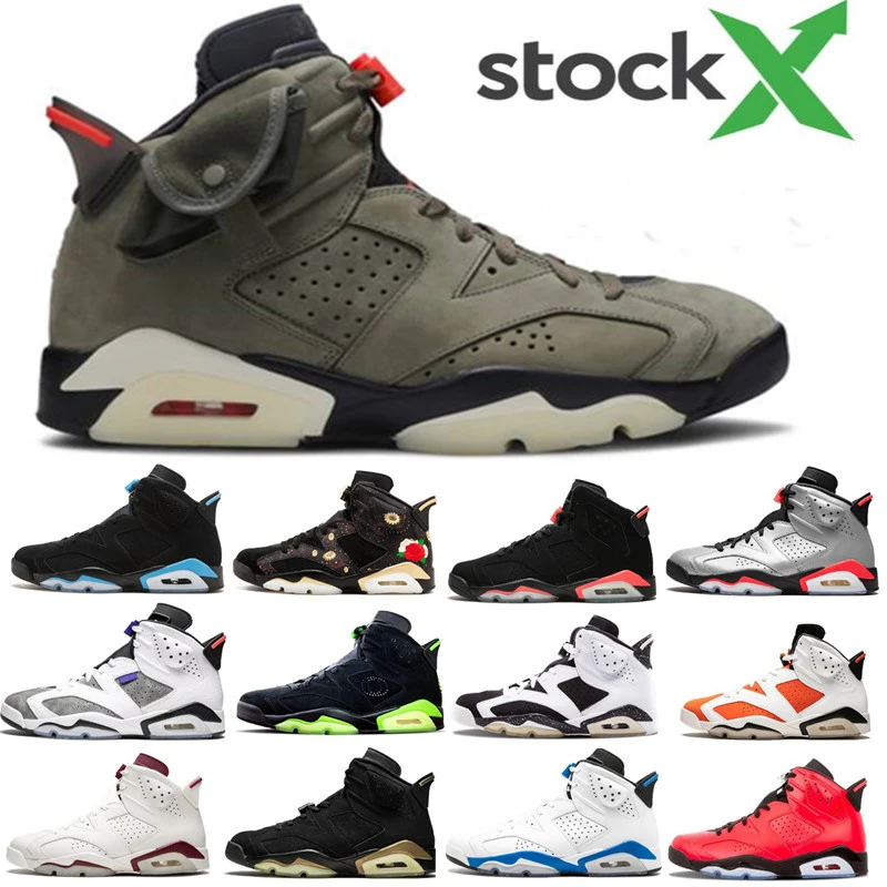 

Travis Scotts PSG 6s Men Basketball Shoes Black Infrared Bred CNY UNC 3M Reflective Bugs Bunny 6 Men Sports Sneakers