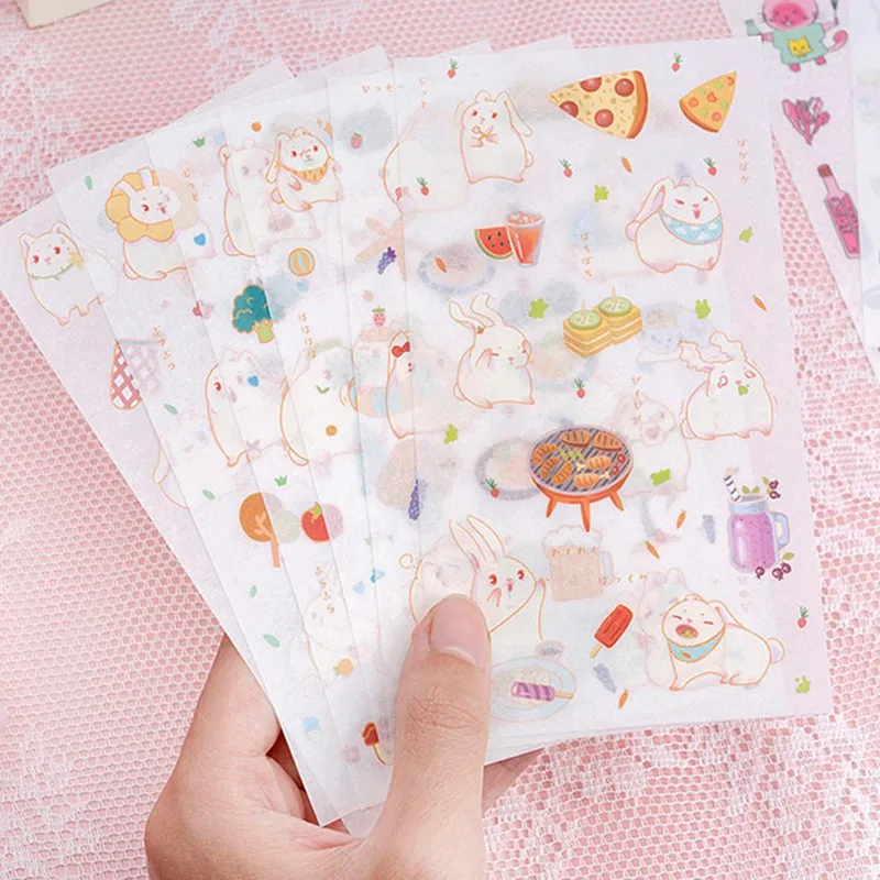 6 Sheets /Pack Small Cat & Cute Rabbit Washi Paper Adhesive Decorative Stickers Stick Label Decoration Stickers
6 Sheets /Pack Small Cat & Cute Rabbit Washi Paper Adhesive Decorative Stickers Stick Label Decoration Stickers