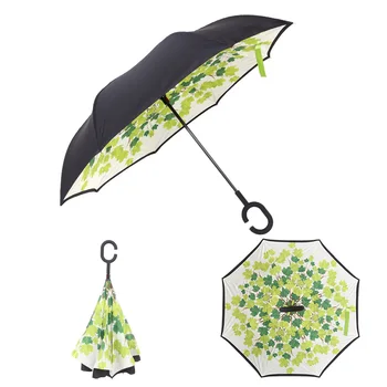 Greenery Windproof Reverse Folding Double Layer Inverted Rain Umbrella Self Stand Rain Protection C-Hook Hands For Car
Greenery Windproof Reverse Folding Double Layer Inverted Rain Umbrella Self Stand Rain Protection C-Hook Hands For Car