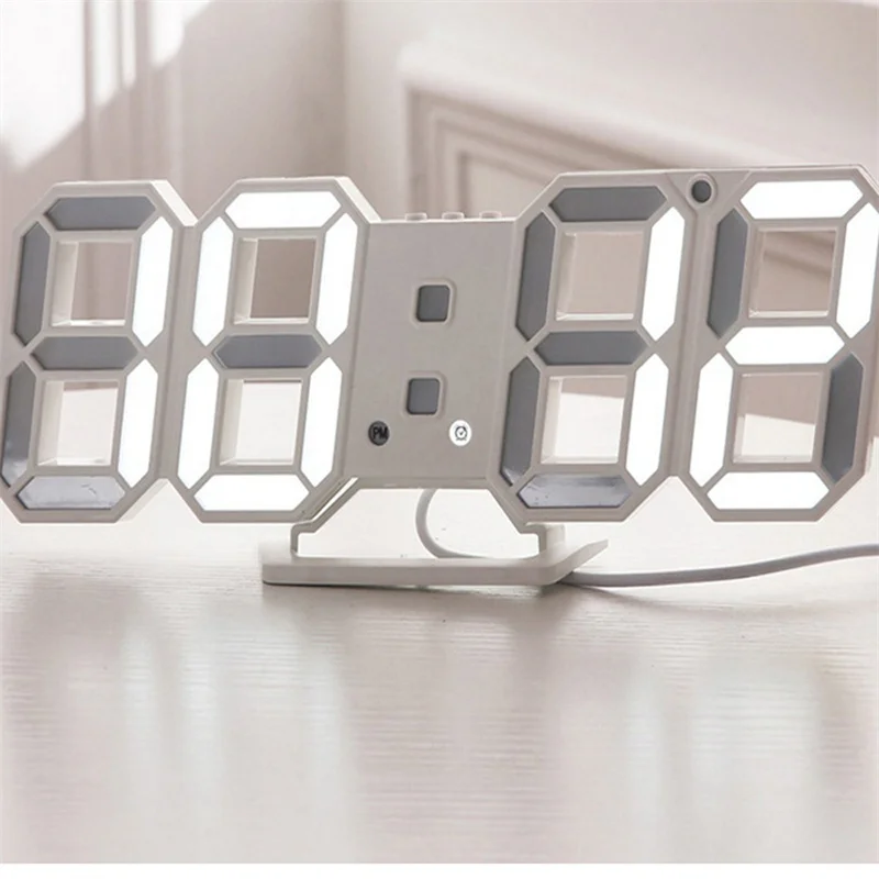 Tanio LED cyfrowa ściana zegar z 3 poziomami jasności budzik sklep