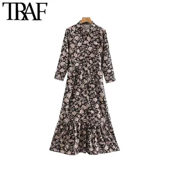 TRAF Women Vintage Elegant Floral Print Maxi Shirt Dress Fashion Three Quarter Sleeve Bandage Female Dresses Vestidos Mujer
TRAF Women Vintage Elegant Floral Print Maxi Shirt Dress Fashion Three Quarter Sleeve Bandage Female Dresses Vestidos Mujer