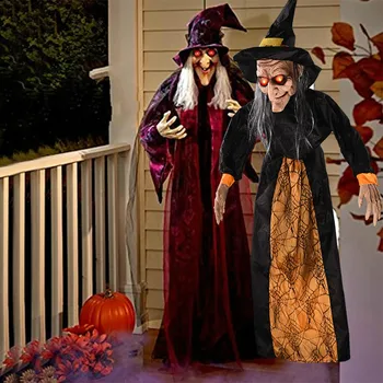 Halloween Horrible Decoration Prop Zombie Witch Hanging Ghost Head Terrible LED Eyes Terrible Sound Children Party Scary toys
Halloween Horrible Decoration Prop Zombie Witch Hanging Ghost Head Terrible LED Eyes Terrible Sound Children Party Scary toys