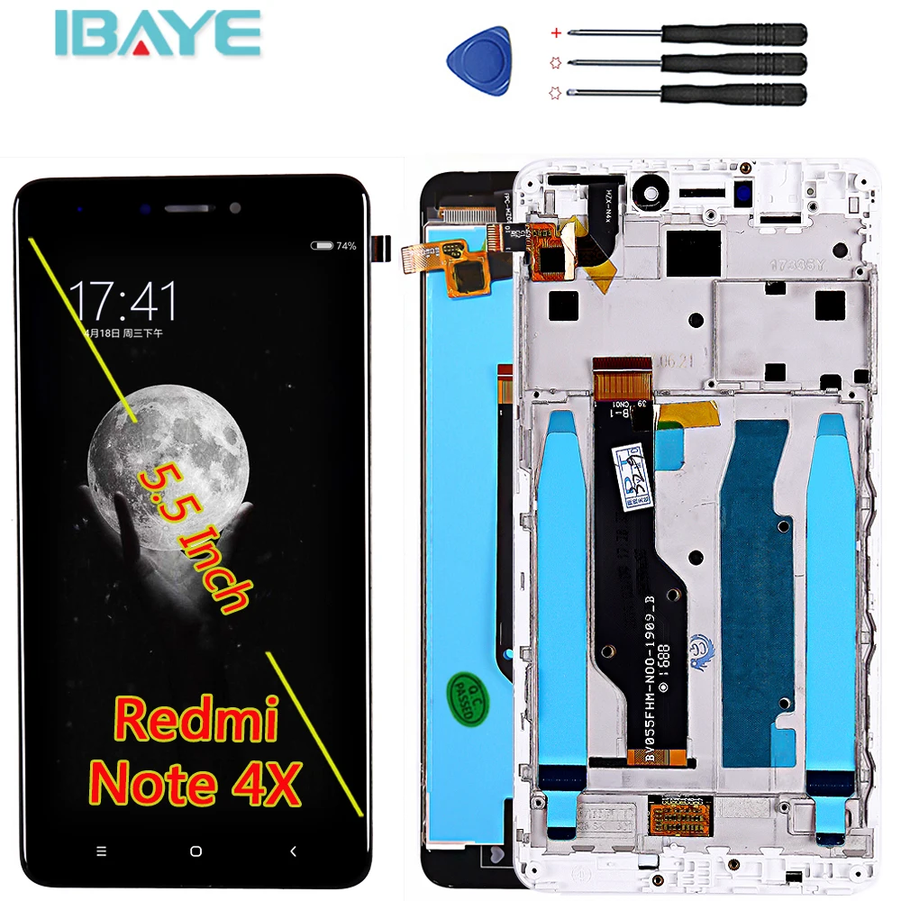 LCD display For Xiaomi Redmi Note 4X / Note 4 Global touch screen digitizer mounting Frame with Free Tools
LCD display For Xiaomi Redmi Note 4X / Note 4 Global touch screen digitizer mounting Frame with Free Tools