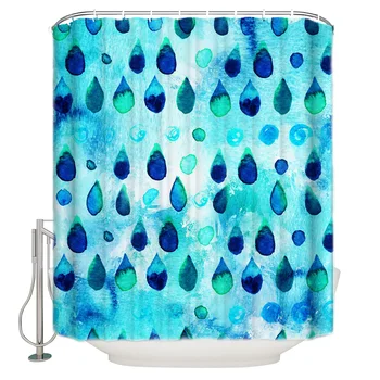 Water Drops Rain Turquoise Shower Curtain Waterproof and Mildewproof Polyester Fabric Bath Curtain Design
Water Drops Rain Turquoise Shower Curtain Waterproof and Mildewproof Polyester Fabric Bath Curtain Design