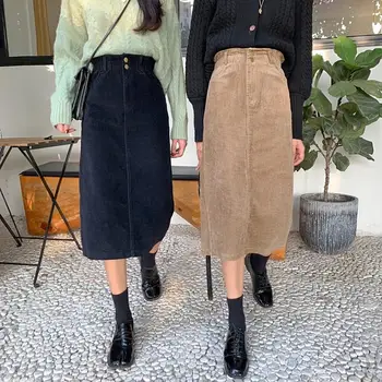 Womens 2019 Autumn Corduroy Long Skirts Elegant Korean Fashion Pocket High Waist Winter Skirts
Womens 2019 Autumn Corduroy Long Skirts Elegant Korean Fashion Pocket High Waist Winter Skirts