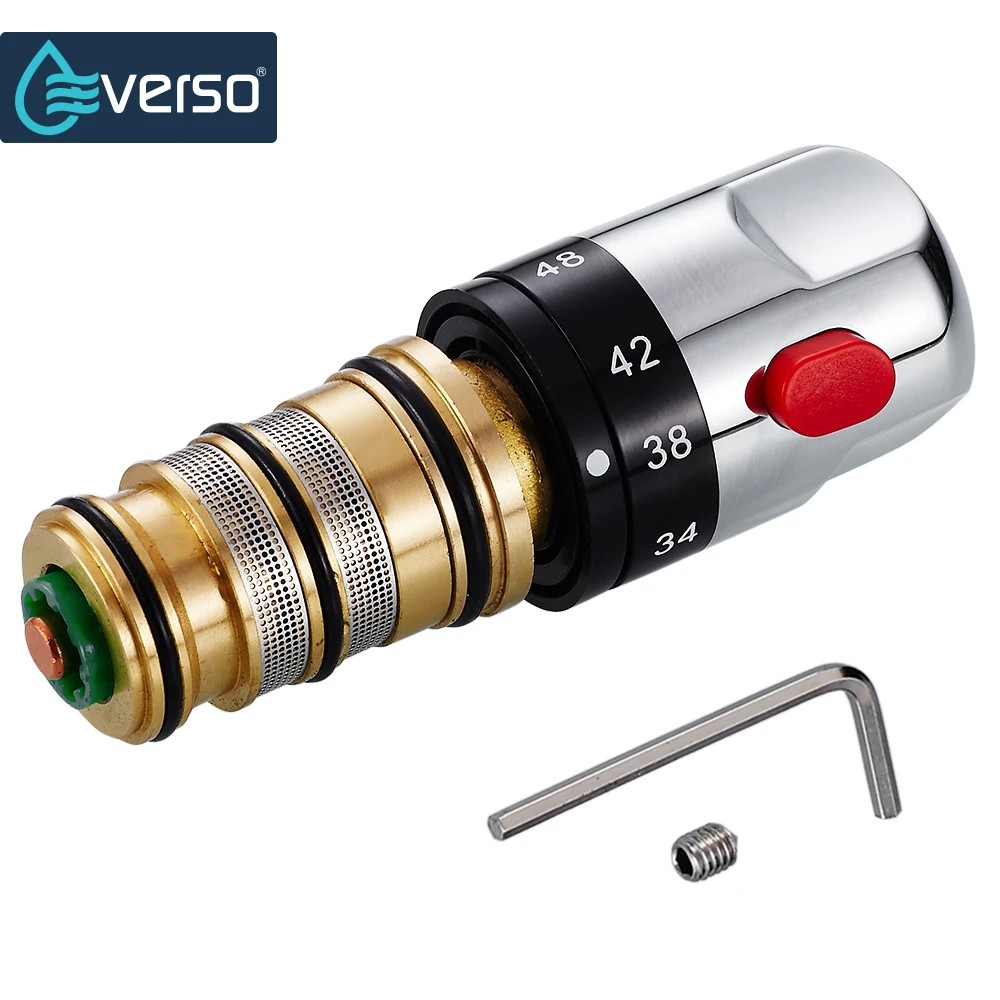 EVERSO Brass Thermostatic Mixing Valve Temperature Control Ceramic Valve for Solar Water Heater Valve Parts Ceramic Cartridge
EVERSO Brass Thermostatic Mixing Valve Temperature Control Ceramic Valve for Solar Water Heater Valve Parts Ceramic Cartridge