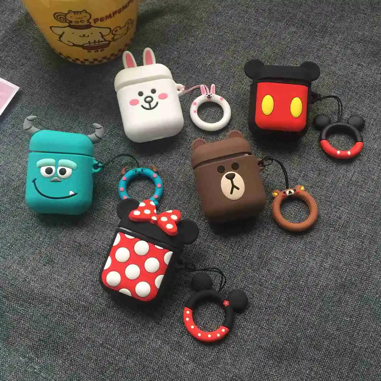 For airpods Case Cute Cartoon Protective silicon Case For airpods Cover Wireless Earphone Case For air pods 2 with ring case
For airpods Case Cute Cartoon Protective silicon Case For airpods Cover Wireless Earphone Case For air pods 2 with ring case