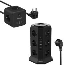 TESSAN Multiple Power Strip Tower with Power Switch 5 USB Charging Ports 12 AC Outlets and 2M Cable EU Plug Socket for Office
TESSAN Multiple Power Strip Tower with Power Switch 5 USB Charging Ports 12 AC Outlets and 2M Cable EU Plug Socket for Office