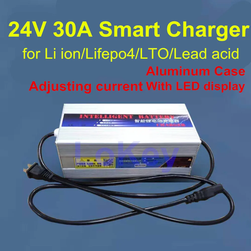 24V 30A Charger 7S 29.4V li-ion 8S 29.2V lifepo4 Smart adjustable fast Charger With LCD Display for lithium ion lipo batterys
24V 30A Charger 7S 29.4V li-ion 8S 29.2V lifepo4 Smart adjustable fast Charger With LCD Display for lithium ion lipo batterys