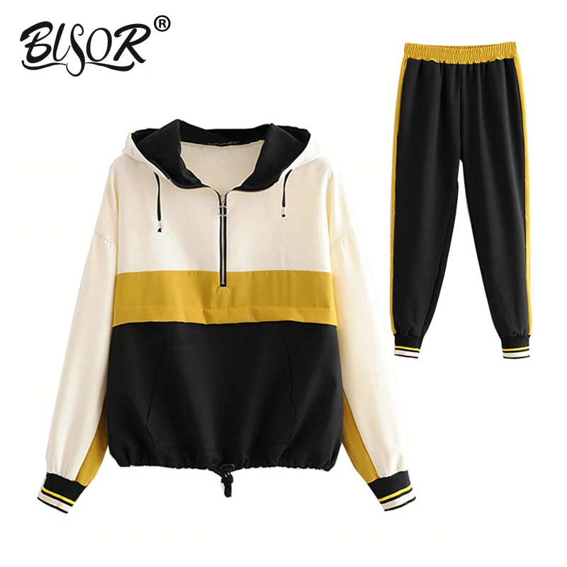 Women Joggers Two Piece Set 2019 Autumn Patchwork Hoodies Set Loose Ladies Sweatshirts Set Street wear tops set
Women Joggers Two Piece Set 2019 Autumn Patchwork Hoodies Set Loose Ladies Sweatshirts Set Street wear tops set