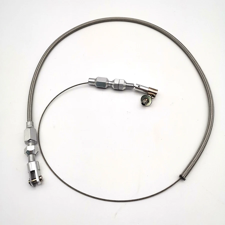 24" Throttle Cable Stainless Steel Braided Aluminum Ends for ford Chevy 
24" Throttle Cable Stainless Steel Braided Aluminum Ends for ford Chevy