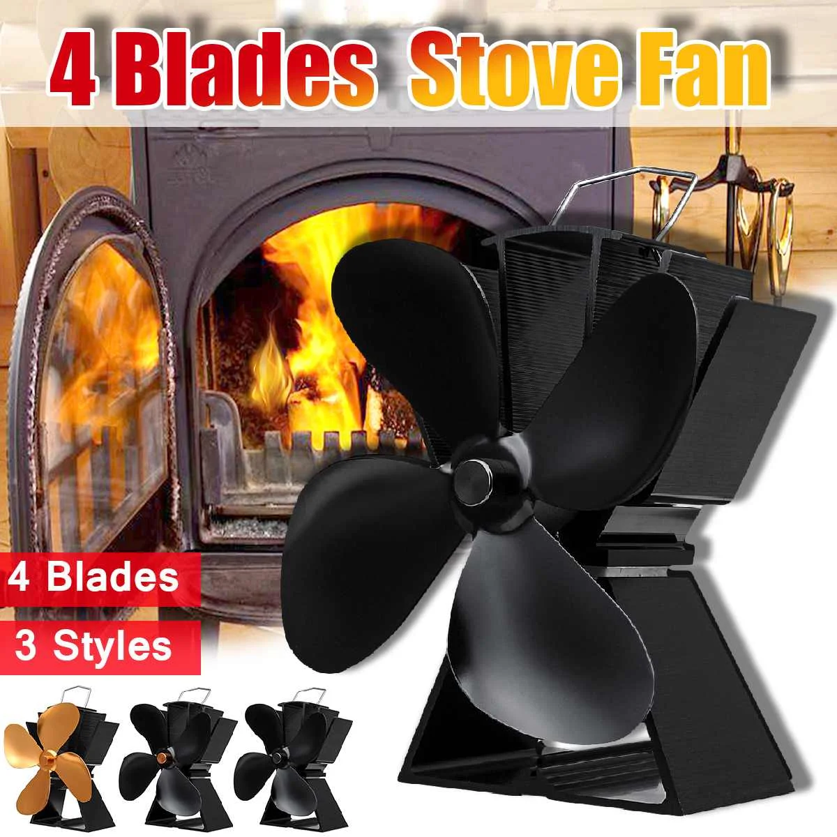 Home Fireplace 4 Blade Heat Powered Stove Fan komin Log Wood Burner Eco Friendly Quiet Fan Efficient Heat Distribution
Home Fireplace 4 Blade Heat Powered Stove Fan komin Log Wood Burner Eco Friendly Quiet Fan Efficient Heat Distribution