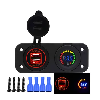 Universal Waterproof Car Charger 12V-24V Motorcycle Plug Dual USB With LED Red Digital Display Voltmeter Charging Socket
Universal Waterproof Car Charger 12V-24V Motorcycle Plug Dual USB With LED Red Digital Display Voltmeter Charging Socket