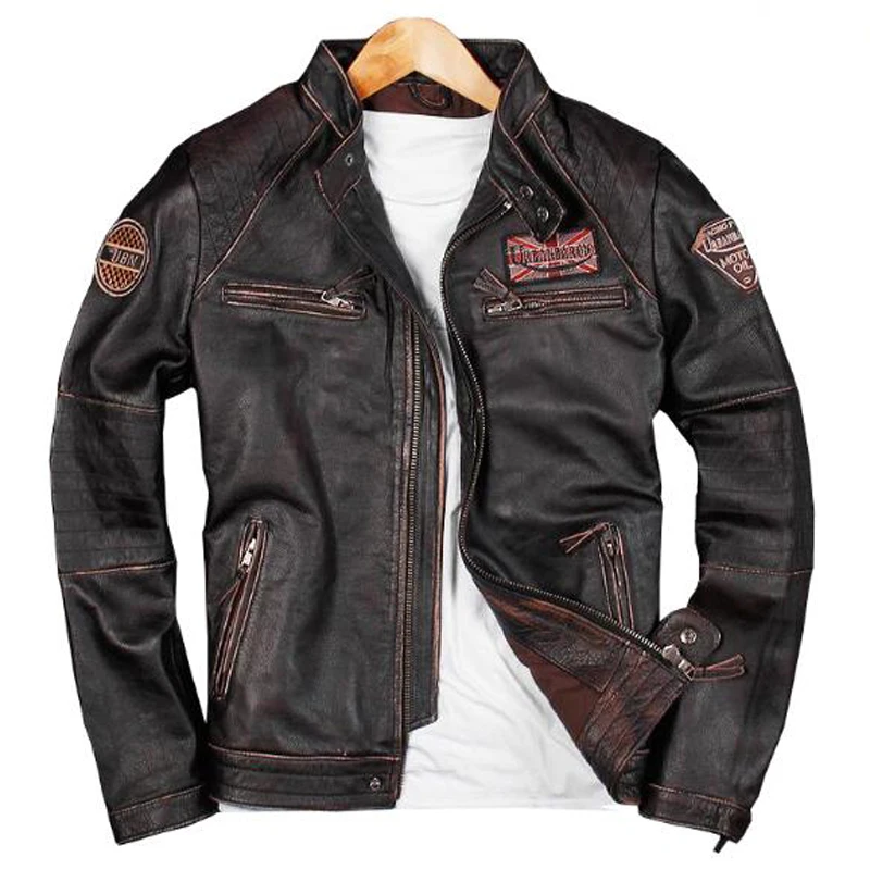 2020 Biker Male Genuine Leather Cow Leather Clothing Short Real Leather Jacket Punk Spring Mens Leather Motorcycle Coat 4XL A579
2020 Biker Male Genuine Leather Cow Leather Clothing Short Real Leather Jacket Punk Spring Mens Leather Motorcycle Coat 4XL A579