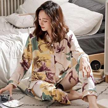 Spring and Autumn Long-sleeved Pajamas Set for Ladies Plus Size Loose Style Home Clothes Two-piece Suit Plus Size Pajamas Women
Spring and Autumn Long-sleeved Pajamas Set for Ladies Plus Size Loose Style Home Clothes Two-piece Suit Plus Size Pajamas Women