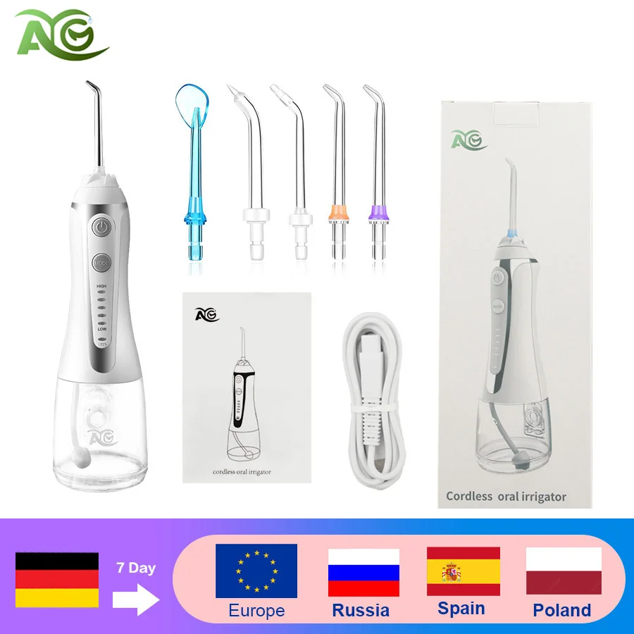 AG portable 5 Modes Oral Irrigator usb rechargeable water flosser Dental Water Jet 300ML IPX7 Waterproof Teeth Cleaner+5 Jet
AG portable 5 Modes Oral Irrigator usb rechargeable water flosser Dental Water Jet 300ML IPX7 Waterproof Teeth Cleaner+5 Jet