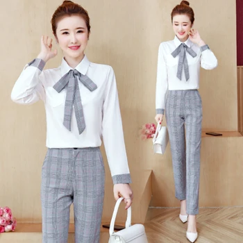 Fashion Plaid Top&pants Set Women Two Piece Outfits Ol Stylish Year-old Female Costume Women's Suit Ensemble Femme Survetement
Fashion Plaid Top&pants Set Women Two Piece Outfits Ol Stylish Year-old Female Costume Women's Suit Ensemble Femme Survetement