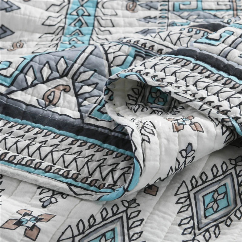Waliicorners Cotton Bedspread Quilt Set 3-piece American Printed Quilts Bed Cover Pillow Case King Queen Size Quilted Coverlet sets 12 Hf3aaa7353fd9427c871d4a38b10c032eS
