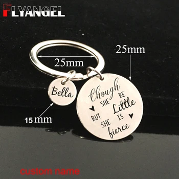FLYANGEL Custom Name Inspirational Keychain Engraved Though She Little She Is Fierce Stainless steel Key Holder For Friend Gift
FLYANGEL Custom Name Inspirational Keychain Engraved Though She Little She Is Fierce Stainless steel Key Holder For Friend Gift