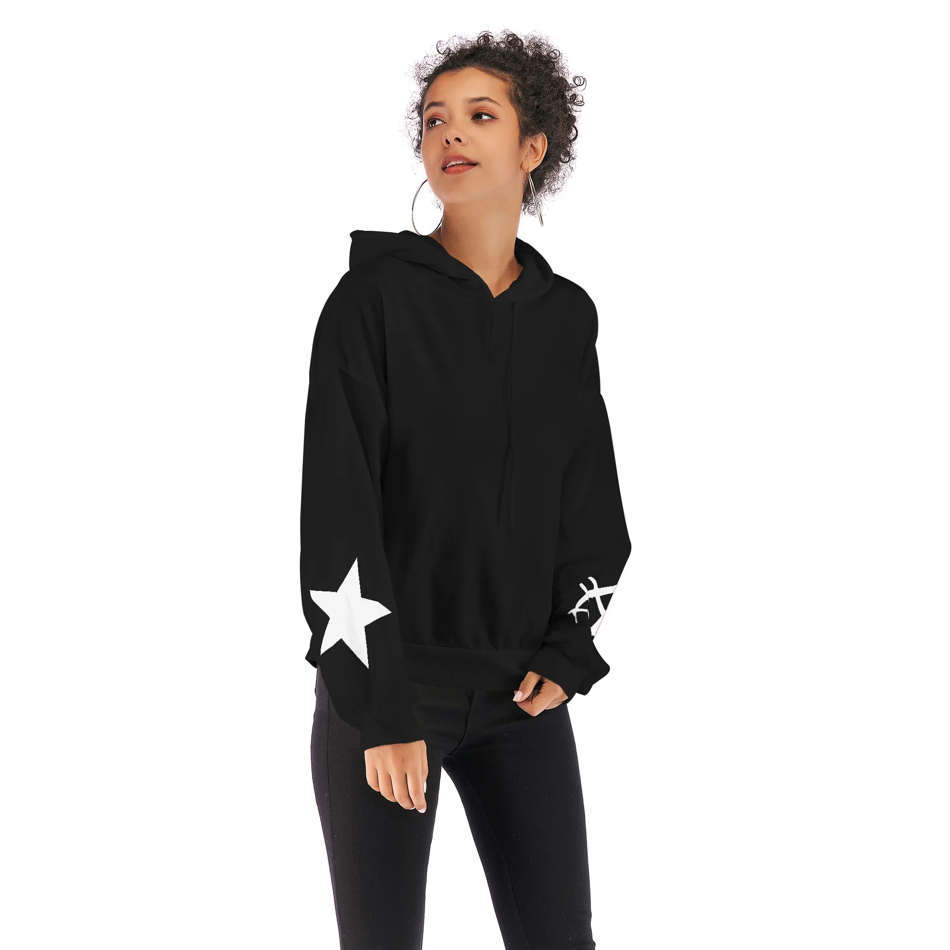 Cotton With Siamese Cap Women Sweatshirts Women Fashion Loose Star Pattern Outwear Sweatshirts Autumn And Winter Solid Hoodies
Cotton With Siamese Cap Women Sweatshirts Women Fashion Loose Star Pattern Outwear Sweatshirts Autumn And Winter Solid Hoodies