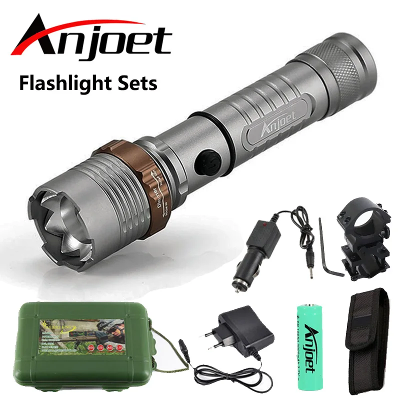 Фонарик Anjoet ультра яркий фонарь онарик CREE XML-T6 светодиодный фонарик 5 режимов