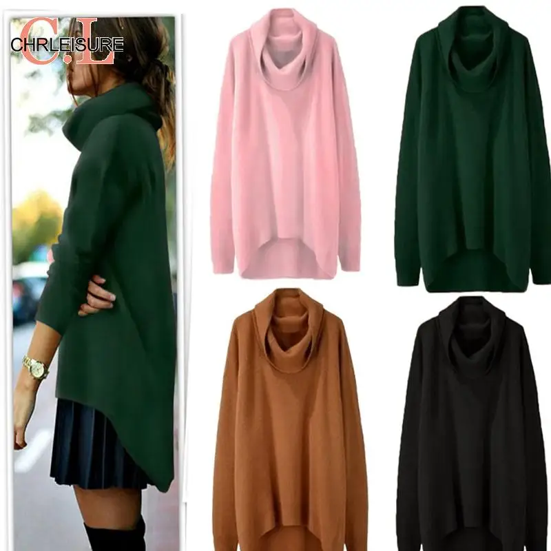 CHRLEISURE Fashion Autumn Winter Womens Loose Knitted Oversized Baggy High Collar Irregular Sweater Jumper Tops Outwear Plus
CHRLEISURE Fashion Autumn Winter Womens Loose Knitted Oversized Baggy High Collar Irregular Sweater Jumper Tops Outwear Plus